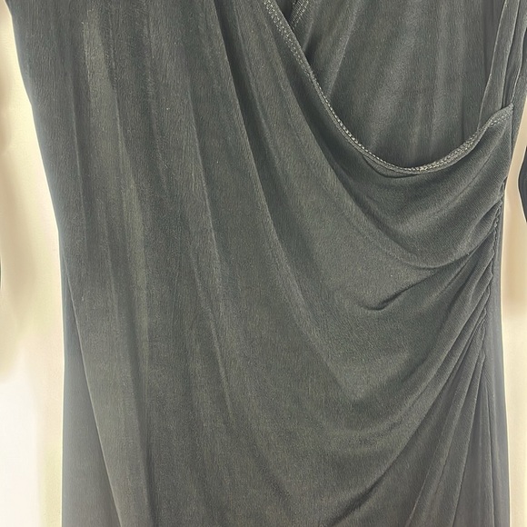 Chico's long sleeve surplice side-rouched midi dress Sz 1 - Picture 6 of 10